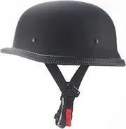 Motorcycle Skull Cap Helmet German Style Half Helmet Adult Men Women Half Shell Helmet, DOT/ECE Approved Retro Half Face Helmet for Cruiser Scooter Chopper B,M=55-56CM