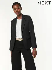Black Tailored Single Breasted Blazer (Q98055) | $98