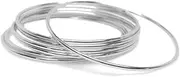 [Loralyn Designs] Thin Stainless Steel Bangle Bracelet Plain Round Set of 7