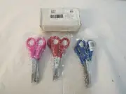 Charles Leonard 5" Blunt tip Stainless Steel Scissors 12 Pack Assorted Colors