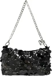 [Stimazat] Sequin Evening Bag Glitter Shoulder Bag for Women Bling Handbag Purse Sparkly Prom Party Cocktail Bag