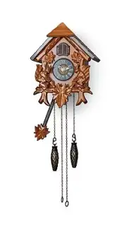 TIMEGEAR Cuckoo Wall Clock with Night Mode in Traditional German Style with C...