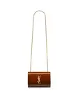 SAINT LAURENT Kate Small $2250 Chataigne Patent Leather Shoulder Bag New