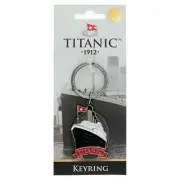Titanic Ship Shaped Vintage Collectors Metal Keyring (sg)