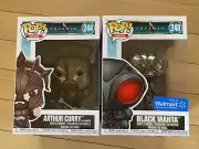 Funko Pop! AQUAMAN Black Manta Chrome 248 Walmart Exclusive & Arthur Curry 244