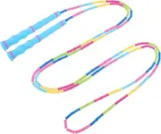 OHPHCALL 1Pc Beaded Skipping Rope Portable Fitness Jump Rope for Adults Lightweight Wear Resistant for Sports Training and Exercise Flower Beads