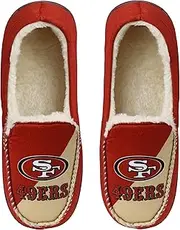 FOCO NFL Unisex-Adult Officially Licensed Color Block Primary Logo Sherpa Lined Moccasin Slippers