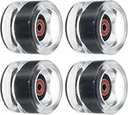 uxcell 70mm 78A Longboard Wheels with Red ABEC-9 Bearings, 4 Pack Soft Cruiser Wheels Street Wheels for Skateboards Skateboard Wheel PU, Clear Black