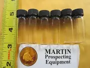 6 Glass 1 oz Gold Vials Panning Mining Prospecting Dredge Sluice