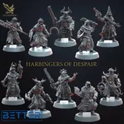 Harbingers of Despair, 3d printed miniatures. Suitable for 40k, Chaos Cultists
