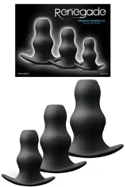 nsnovelties Hollow Rippled Silicone Butt Plug Set (3 Pce)