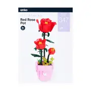 347 Piece Mini Blocks Flower Series: Red Rose Pot