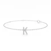 Brilliant Claw Initial Chain Bracelet with 0.05ct of Diamonds in Sterling Silver