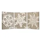KREATIVE ARTS 3-Piece Rustic Winter Snowflake Canvas Wall Art Set – Modern