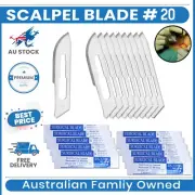 10x Carbon Scalpel Blades# 20 Stainless Steel Sterile Disposable Surgical Blades