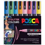 POSCA PC 3M Paint Markers Glitter Assorted 8 Pack
