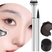 Bottom Eyelash Stamp Kit, Lower Lash Stamp, Lower Eyelash Stamper with Ink, 2-in-1 Eyeliner and Lower Eyelash Stamp Set, Waterproof & Lasting Bottom Lash Stamp (Brown)