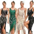 1920s Vintage Great Gatsby Party Flapper Dress Sleeveless Sequins Tassel Dress
