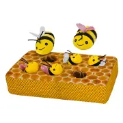 PATCHWORKPET PWP92058 Bees in a Honeycomb 14" Interactive Dog Toy Set Puppy