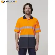 Hard Yakka Mens Short Sleeve Hi Vis Taped Polo Y19618