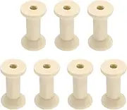 uxcell 7Pcs Wooden Bobbins, 0.87" x 1.57"(WxH) Unfinished Wooden Spools Wire Weaving Bobbins Empty Thread Spools for Crafts DIY Art Embroidery Sewing Thread Twine, Beige