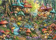 Chalzidar Jigsaw Puzzles for Adults 1000 Pieces, Interlock Perfectly Letter on Back No Dust, Home Decor Birthday Gift Toy for Men Women Elders Seniors, 1:1 Poster - Mushroom Garden