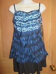 NEW MAGICSUIT 8 38 MIRACLESUIT TANKINI SWIMSUIT 2 PC Indigo Blue Jubilee Skirt