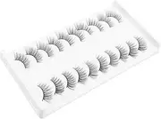 WOFASHPURET 10 Pairs Fake Eyelashes Bulk Eyelashes Eye Lash Eyelash Strips Lashes Strip Eyes Lashes Bulk Lash Strips Makeup Supplies Eyelashes in Bulk False Eyelash Artificial Fiber Black