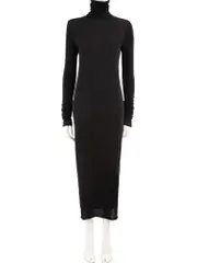 Rick Owens Lilies Black Turtleneck Midi Dress