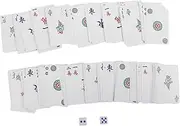 GALPADA Wide-Format Large Print Mahjong Cards Portable Plastic Poker Mahjong for Seniors Adults Travel-Friendly Table Game Cards