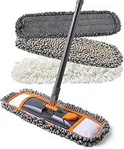 CLEANHOME Mops for Floor Cleaning with 3 Different Washable Mop Pads and Extendable 55” Long Handle, Multifunction Dust Mop for Hardwood,Marble,Tile Floor Mopping
