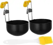 VILLFUL Poached Egg Molds 2pcs Non-Stick Small Round Stainless Steel Perfect for Breakfast Sandwich Burger