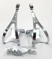 MKS Steel Toe Clips CHROME Large Track Fixed Gear NJS