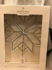 Hearth & Hand Magnolia Gold Silver Christmas Tree Topper Star w/Clip NEW Metal