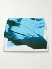 [16ARLINGTON] 16ARLINGTON - Delta Printed Crepe Mini Skirt - Blue - UK 14 UK 14 Blue