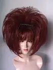 ELITE BRAND WIGS! SHORT SPIKY POINTY A LINE BOB LAYERS FLUFFY TEASED WITH CLIP!