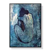 GGP Wall Art 70Cmx100Cm Blue Nude By Pablo Picasso Black Frame Canvas