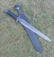 25 Inch Long FULL TANG Handmade Carbon Steel Hunting Sword With Sheath