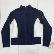 Tickled Pink Womens Navy Blue White Fullzip Jacket Size Medium