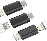 Lightning USB C Adapter for iPhone 15 Pro Max Plus for iPad 10 MacBook Air (3 Pack) for Apple Female Cable Type C Connector Accessories Compatible with Samsung Type-C Jack Male Female Converter