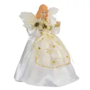 Kurt S. Adler Kurt Adler 10-Light 9-Inch Ivory and Gold Angel Treetop
