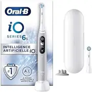 Oral-B iO 6S Grey Electric Toothbrush, 2 Brush Heads, 1 Travel Case, Designed by Braun