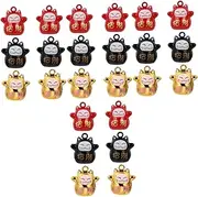 Tofficu 4sets Loud Cat Bell Beckoning Cat Charm Bell Cat Collar Accessories DIY Craft Charms for Jewelry Making 9pcs*4