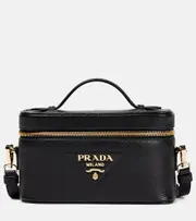 [Prada] Prada Logo Mini leather crossbody bag One Size black