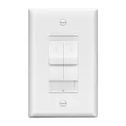 Combination Light Switch and 3-Speed Fan Control, Light Single Pole 1 White