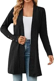 [Generic] Cardigan Plus Size Cropped Knitted Sarment Cardigan Sweater Open Front Long for Sweater Coat Long Cardigan Sweater for Girls