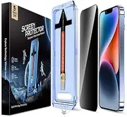 MAGIC JOHN 2 Pack for iPhone 13/13Pro/14 6.1 inch Privacy Glass Screen Protector, Auto Dust-Elimination, Bubble Free, Easy Installation