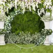 2M White Wedding Hoop Round Circle Arch Backdrop Flower Display Stand Frame