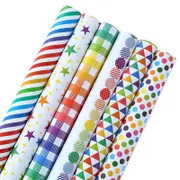 bulk 50 Colourful And Bright Gift Wrap 70cmx3m 38mm Core