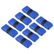 8Pcs Anti Slip Sweatband Absorbent PU Tennis Badminton Racket Grip Tape Blue